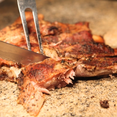 cutting meat
