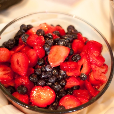 strawberries and blueberries