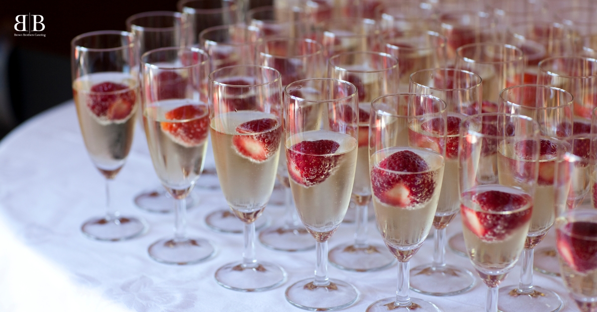 Assortment of colorful signature drinks for wedding, prepared by Utah's top caterer