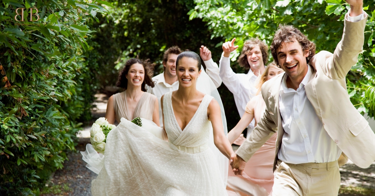 Bride and groom enjoying their wedding food catering cost-friendly plated dinner