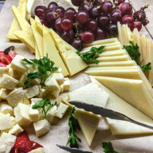 Buffet of wedding hors d’oeuvres and appetizers
