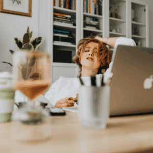 Person overwhelmed while planning a holiday event