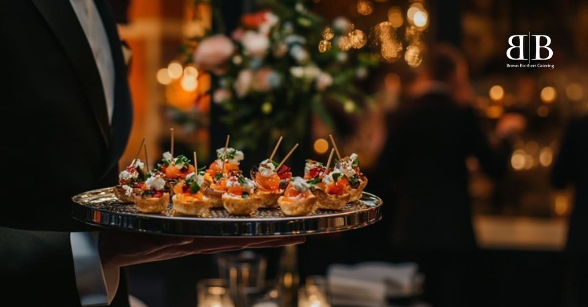 Elegant hors d’oeuvres display at a catered event in Utah.