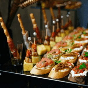 Hors d’oeuvres compared to plated dinner catering.